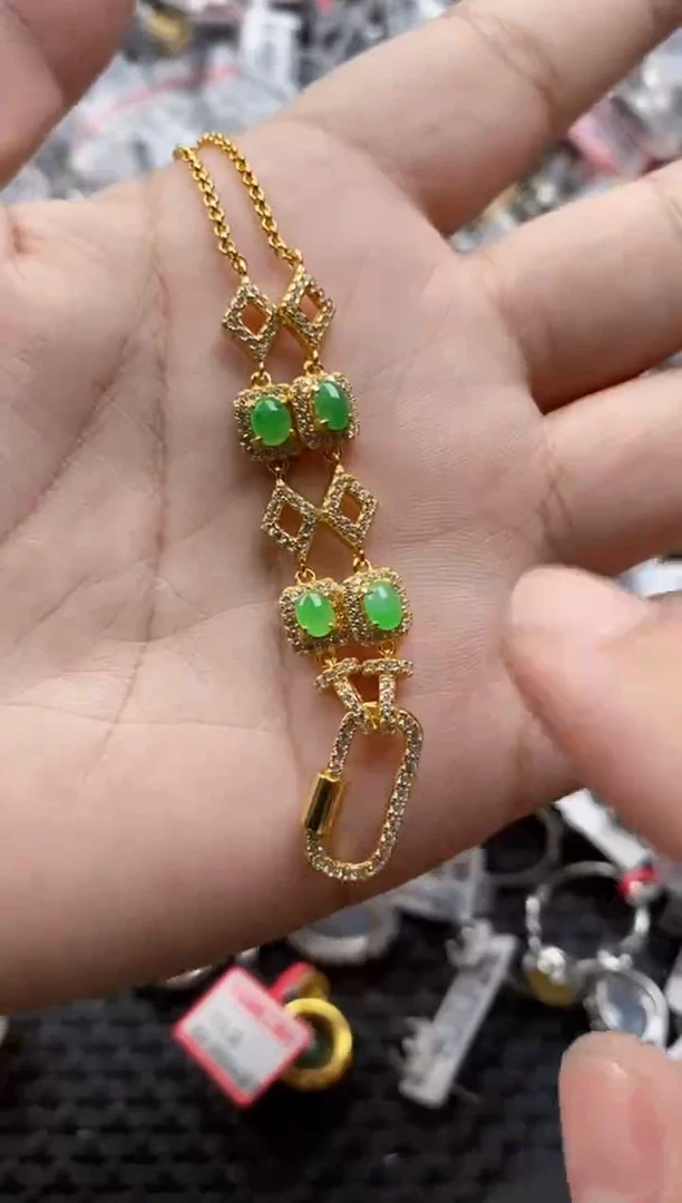 翡翠戒指银S925镶嵌9999     5