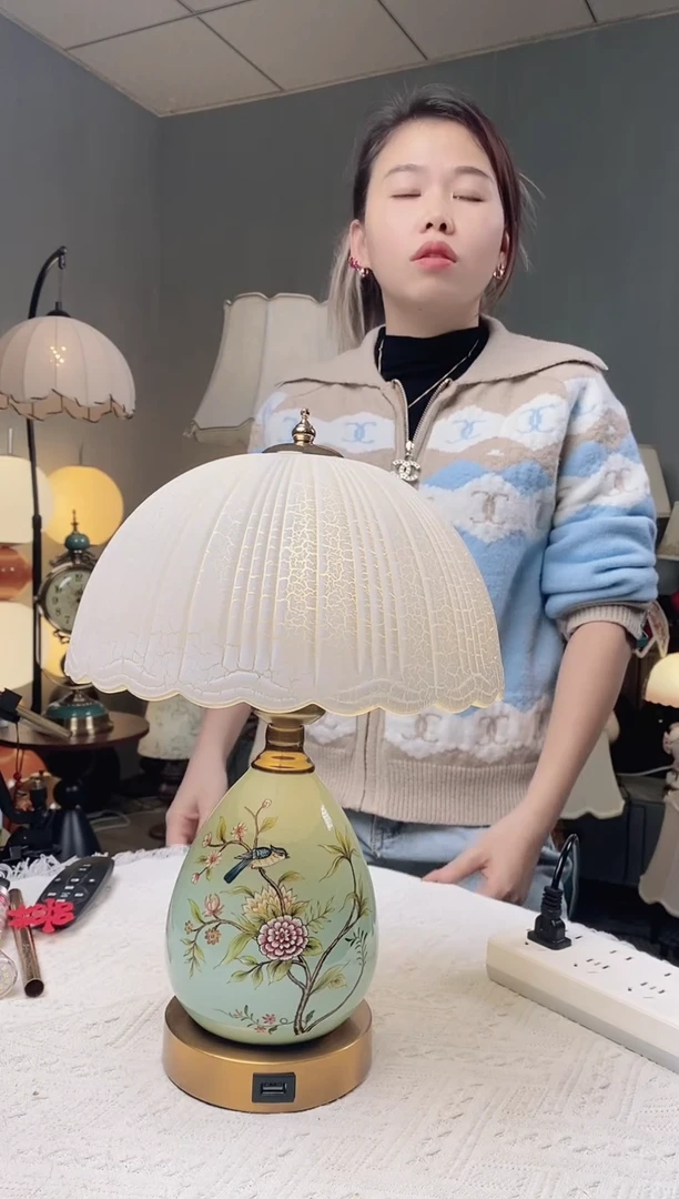高级充电单鸟陶瓷灯