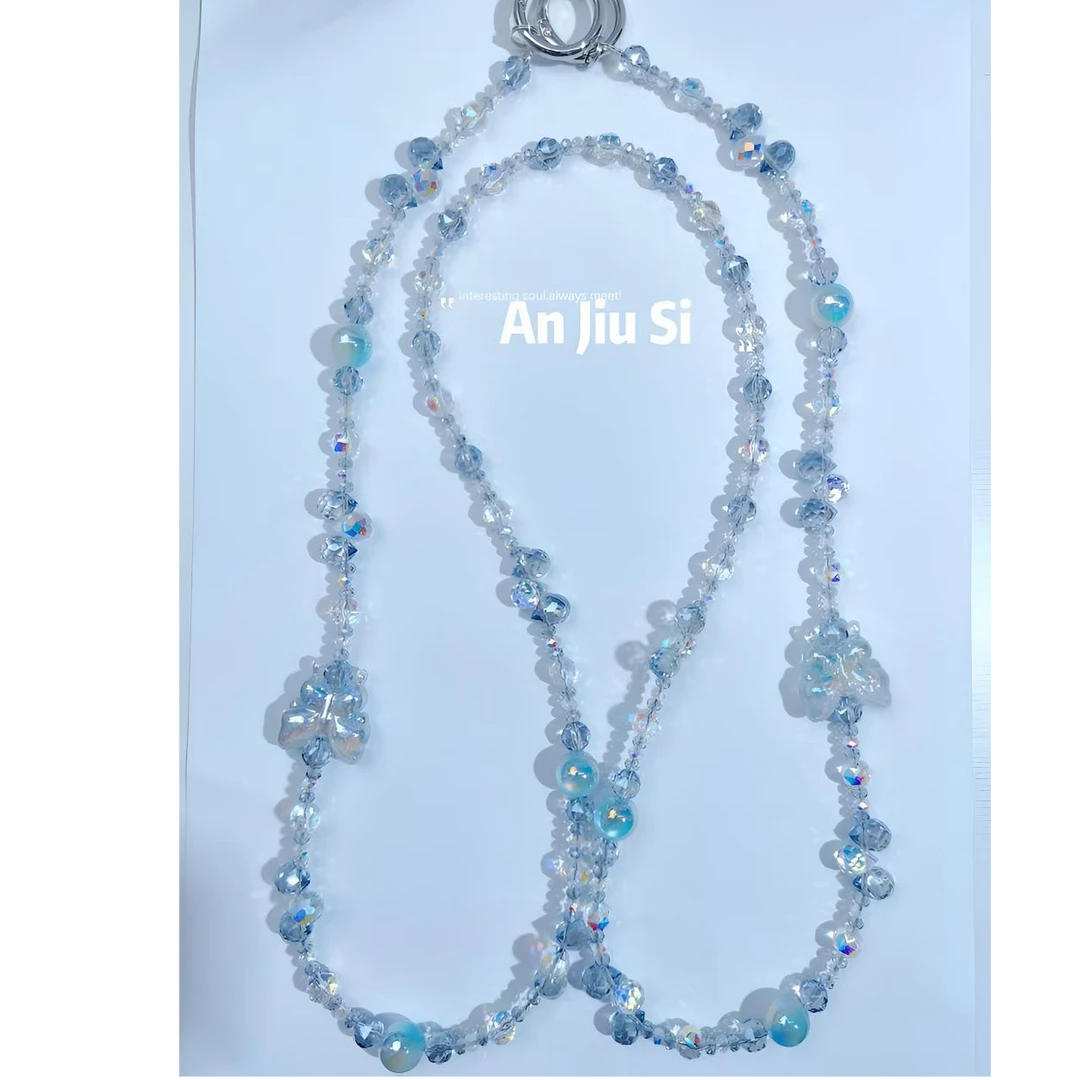 【浅蓝栖蝶】手机斜挎链