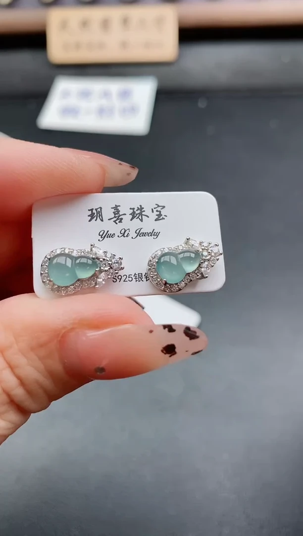 银S925镶嵌戒指翡翠1