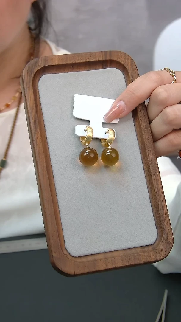 未镶嵌琥珀耳饰L0274琥珀耳环