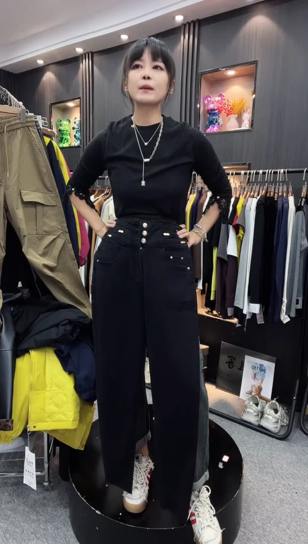 88062黑色牛仔裤----2XL