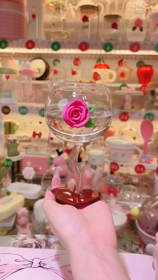 其他品质好发货快放心拍！玫瑰花爱心红酒杯