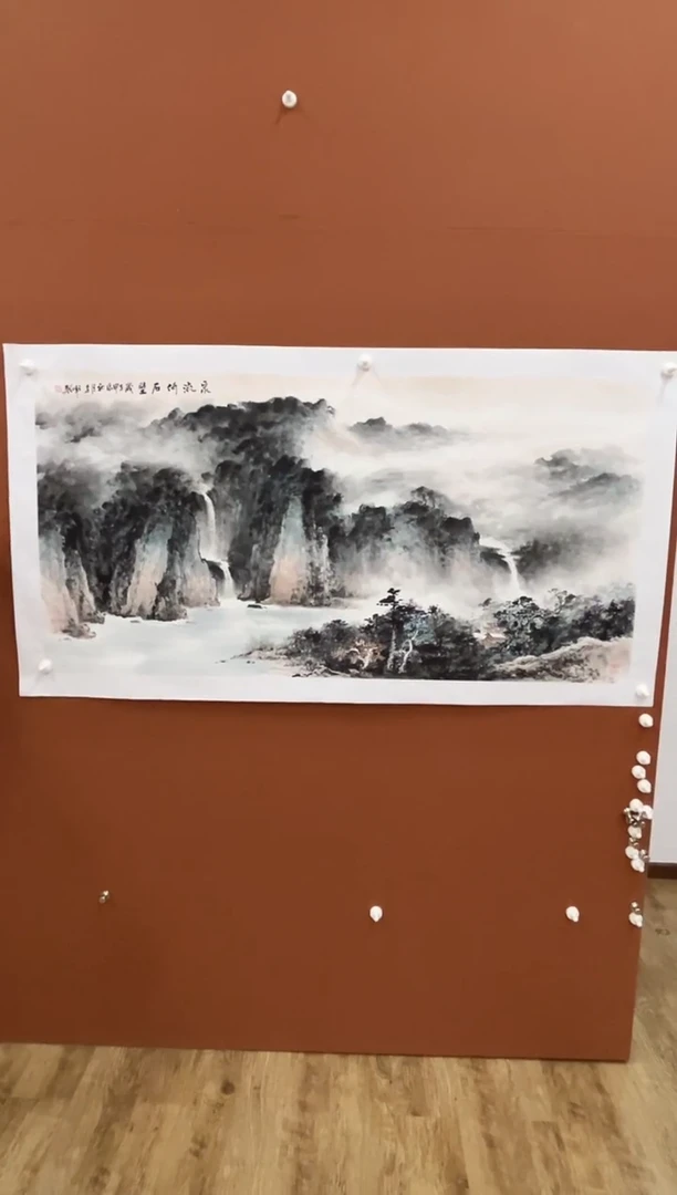 国画李文峰四尺浅降山水