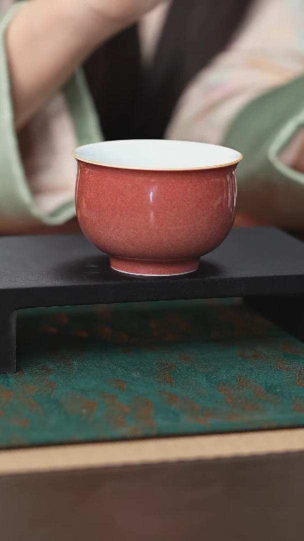 【闪购商品】摆件耕道堂豇豆红贵妃杯