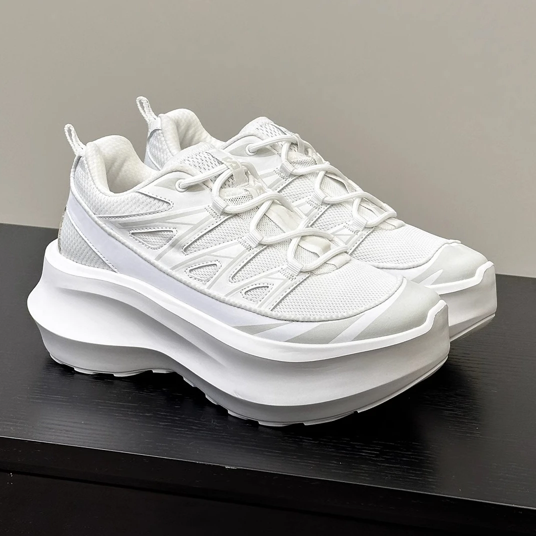 lisa同款增高夏季轻便透气老爹鞋松糕厚底小白鞋女网面休闲运动鞋