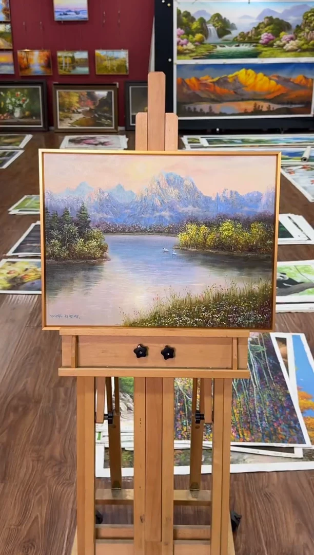 油画【新品含装裱】朝鲜画家原创手绘油画作品