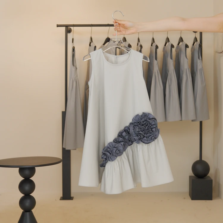 女童无袖裙子2025新款夏季女孩洋气清新中大童公主连衣裙夏装