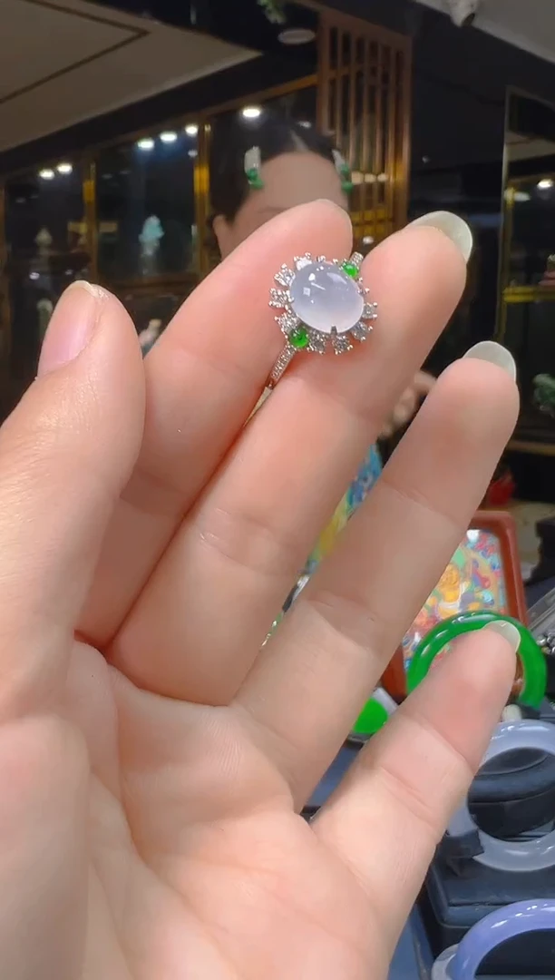 银S925镶嵌戒指翡翠033(多样性发货发其一)