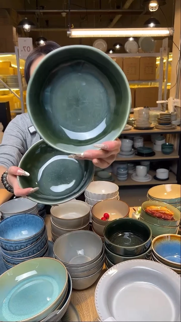 瓷68外贸尾货窑变釉下彩默外微瑕