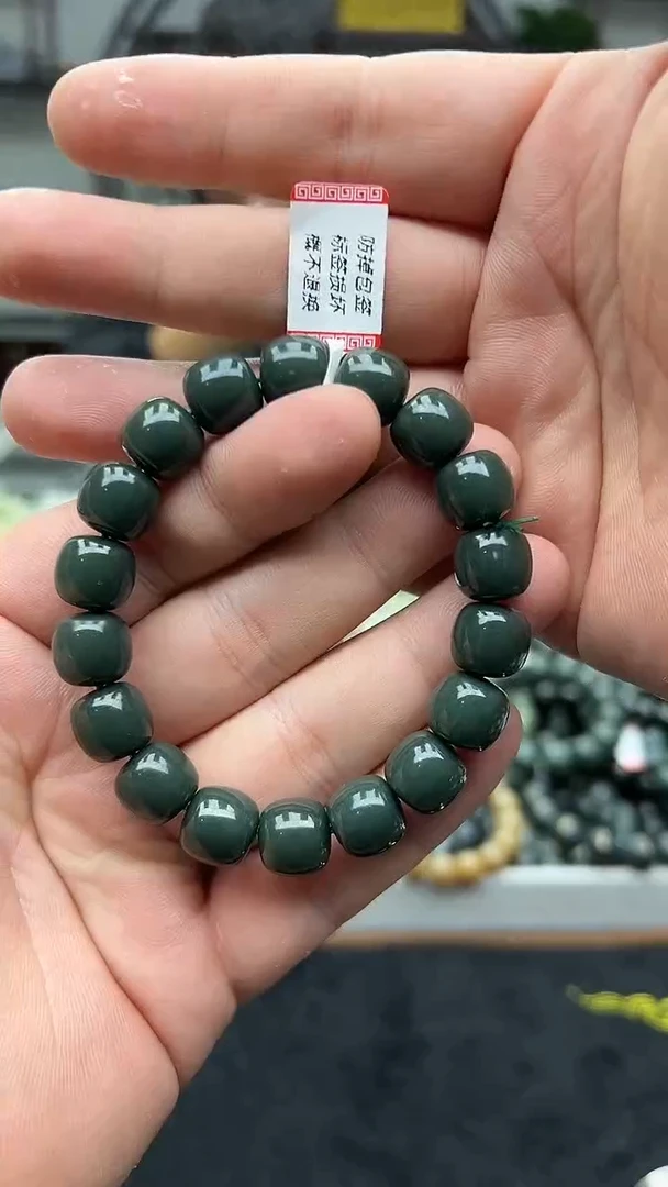 未镶嵌手串和田玉纯天然新疆沙枣青12蓝调