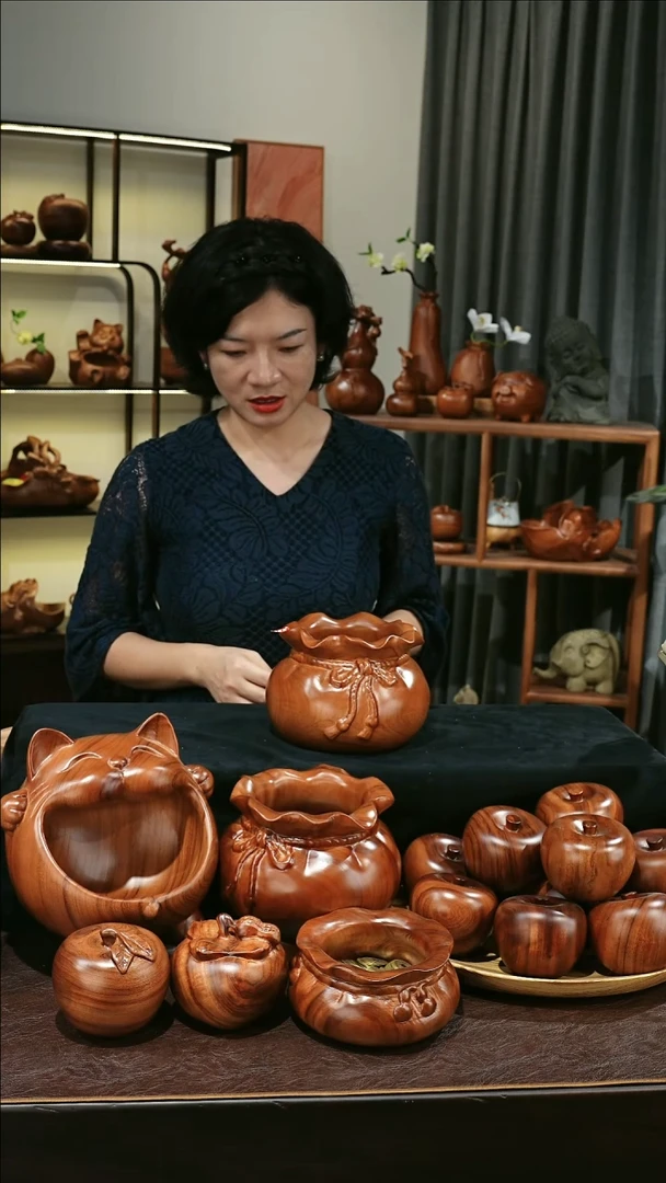 木MB005-3福袋收纳摆件中号微瑕福利226