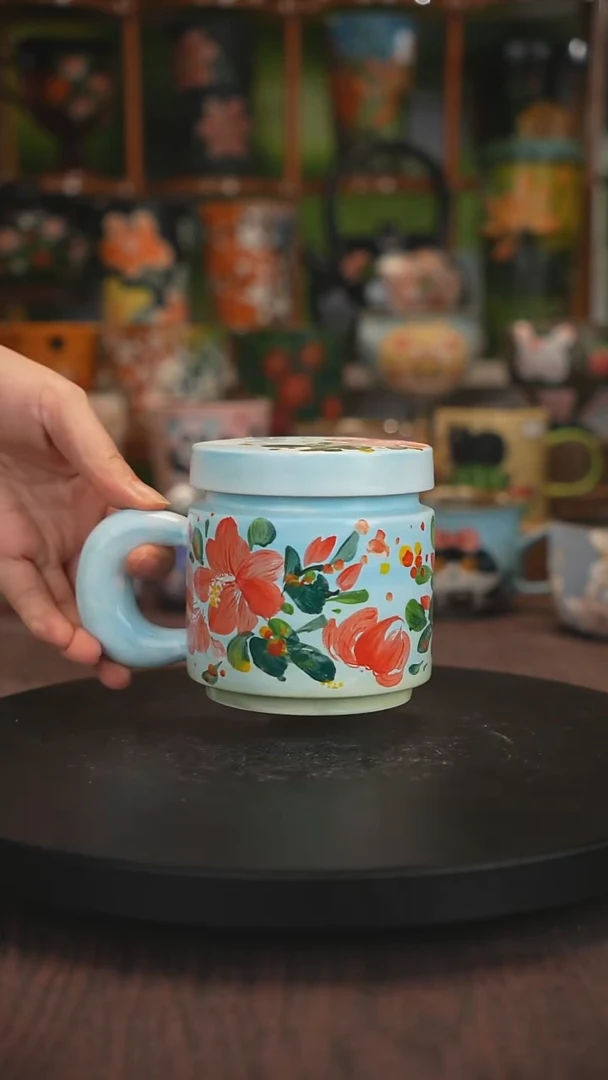 杯子手绘釉下彩