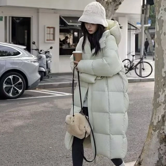 泡芙羽绒服女连帽冬季2025年新款长款时尚加厚保暖潮流外套2596