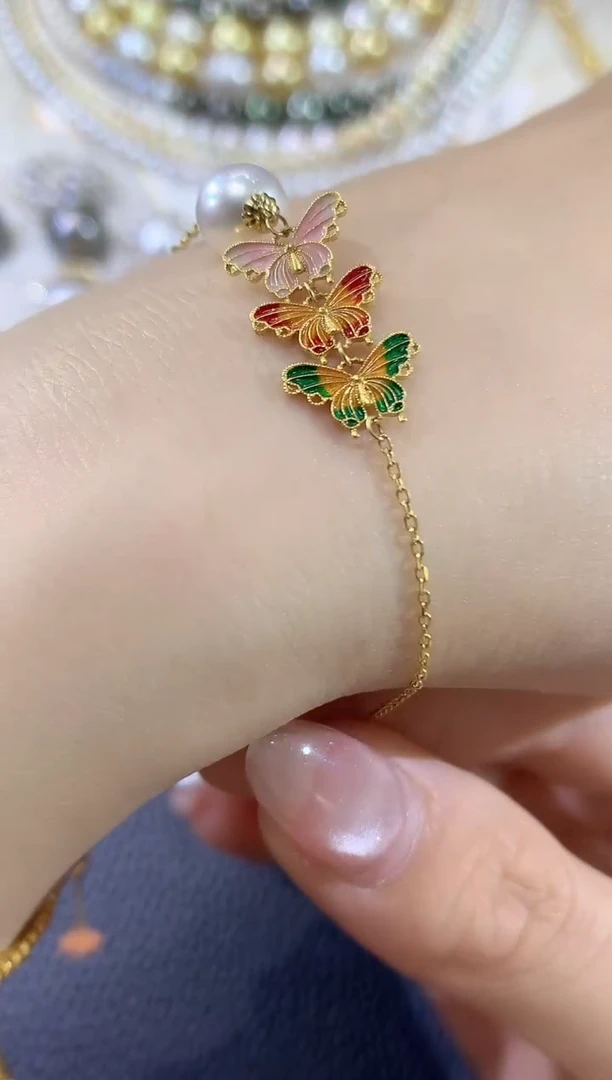 海水珍珠18K金镶嵌手链Z38