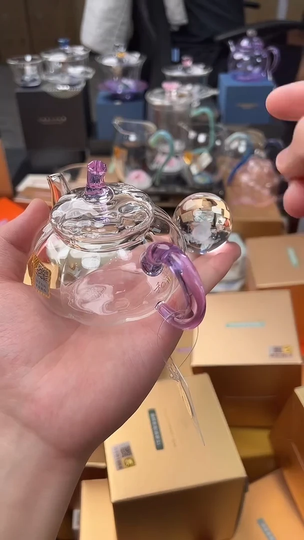 @@禾器晶彩福蔓壶浅紫色+盖置随机