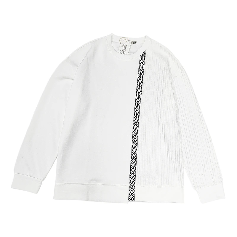 拼接设计感圆领卫衣春季男士棉质宽松休闲卫衣226622