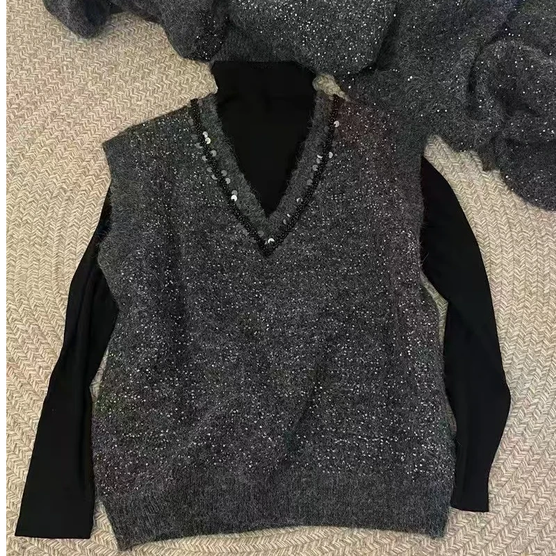 西老板套头打底马甲两件套