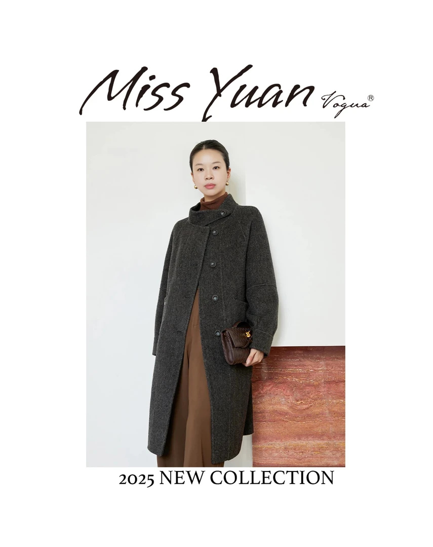 【反季福利】2025长款立领直筒型毛呢外套女士毛呢双面大衣DD022