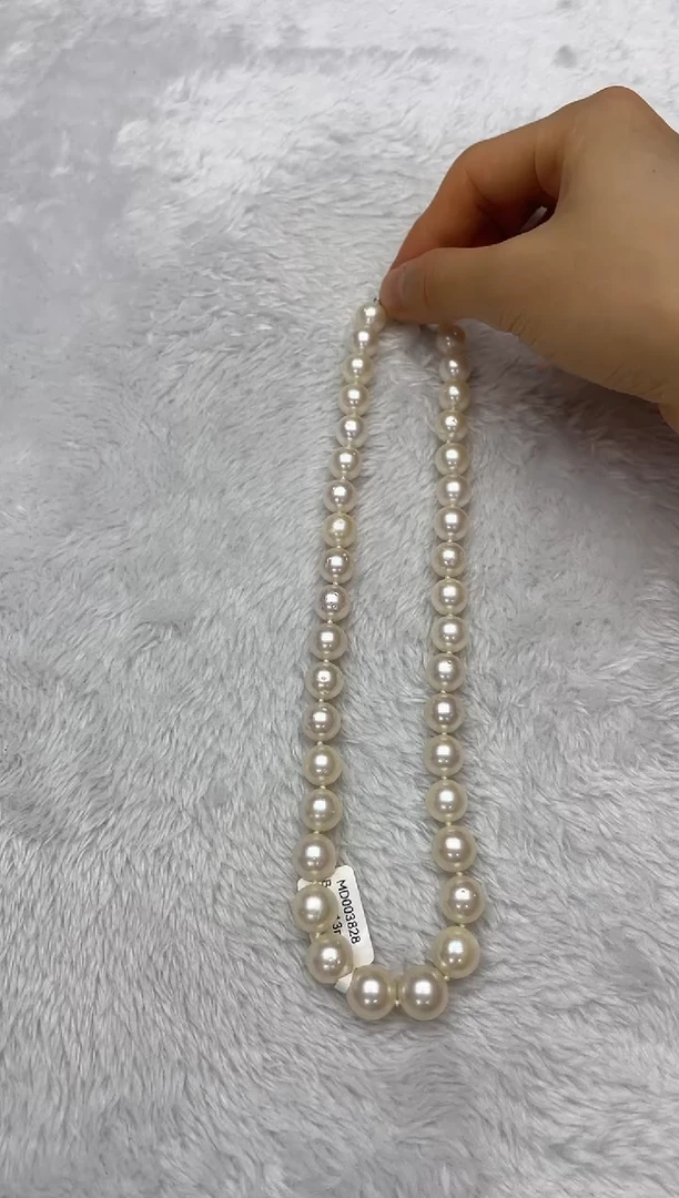 海水珍珠银S925镶嵌项链澳白10-13mm