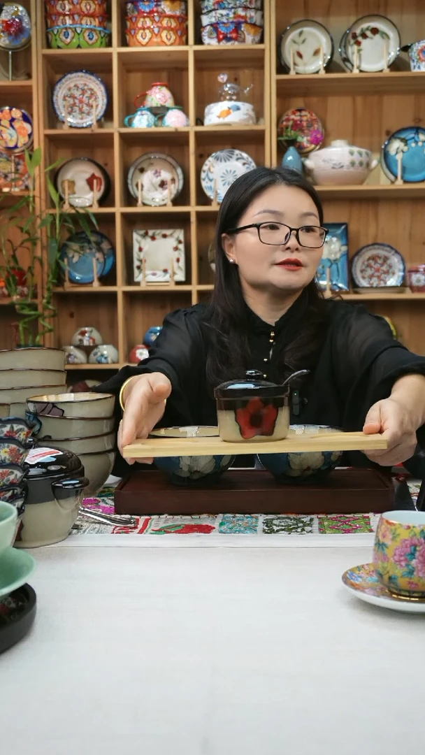 瓷片祝**乐小可高温陶瓷餐具一组调料灌