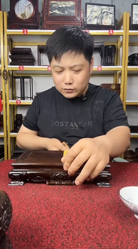 紫檀木类端景台25*5*6CM黑檀长方底座