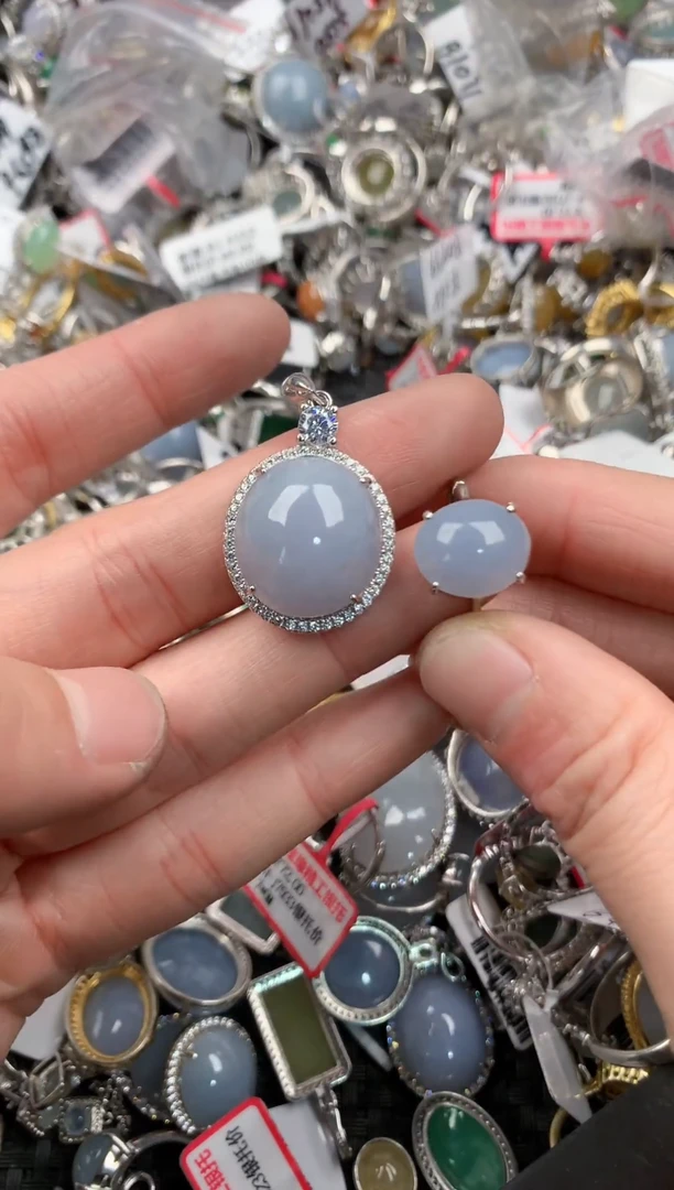 银S925镶嵌戒指翡翠555    3