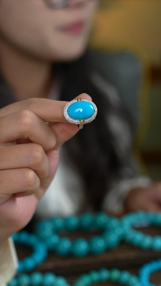 未镶嵌绿松石戒指多样性发一