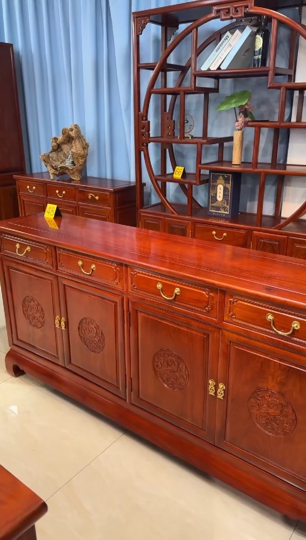 花梨木类柜类家具白*马刺猬餐边柜158*40*88马蹄大脚祥云