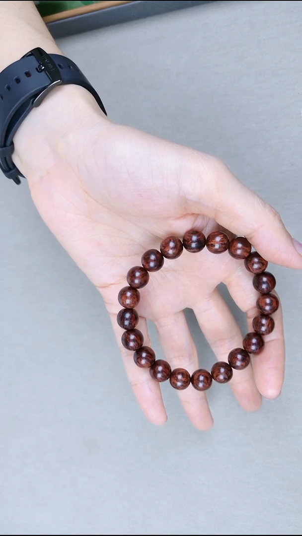 黄花梨/降香黄檀海南红降1.0圆珠手串