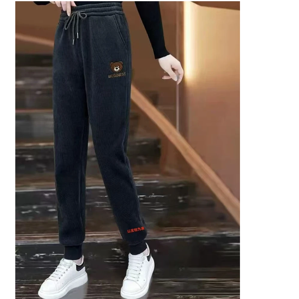 11912#冬季新款休闲百搭加绒保暖休闲卫裤