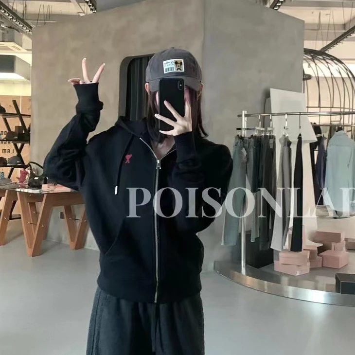 全新未使用 AMI DE COEUR 红爱心拉链卫衣外套/杭州实体PoisonLab