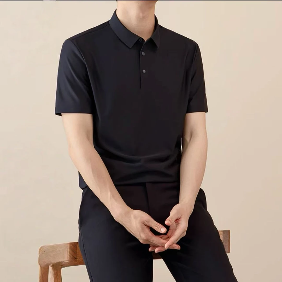 8713-男士高尔夫系列（黑色）锦氨Polo衫短袖