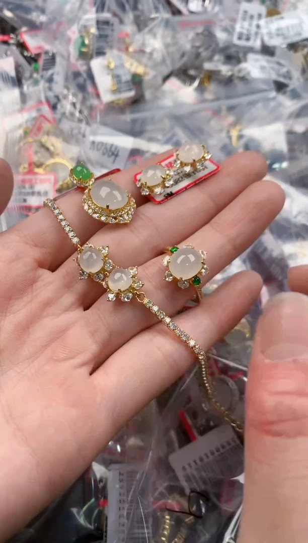 银S925镶嵌戒指翡翠222----3