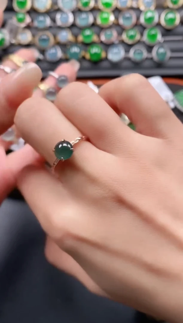 银S925镶嵌戒指翡翠111111