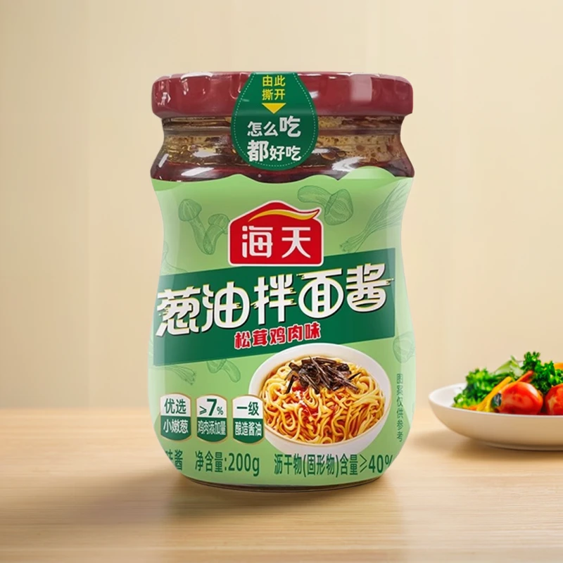 海天葱油拌面酱200g松茸鸡肉味拌面拌饭葱油鸡酱料