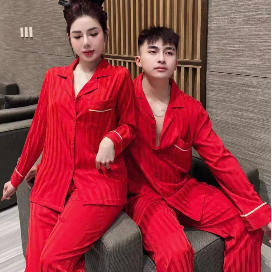 上海故事新年本命年结婚红色情侣时尚高档睡衣女春秋轻奢家居服