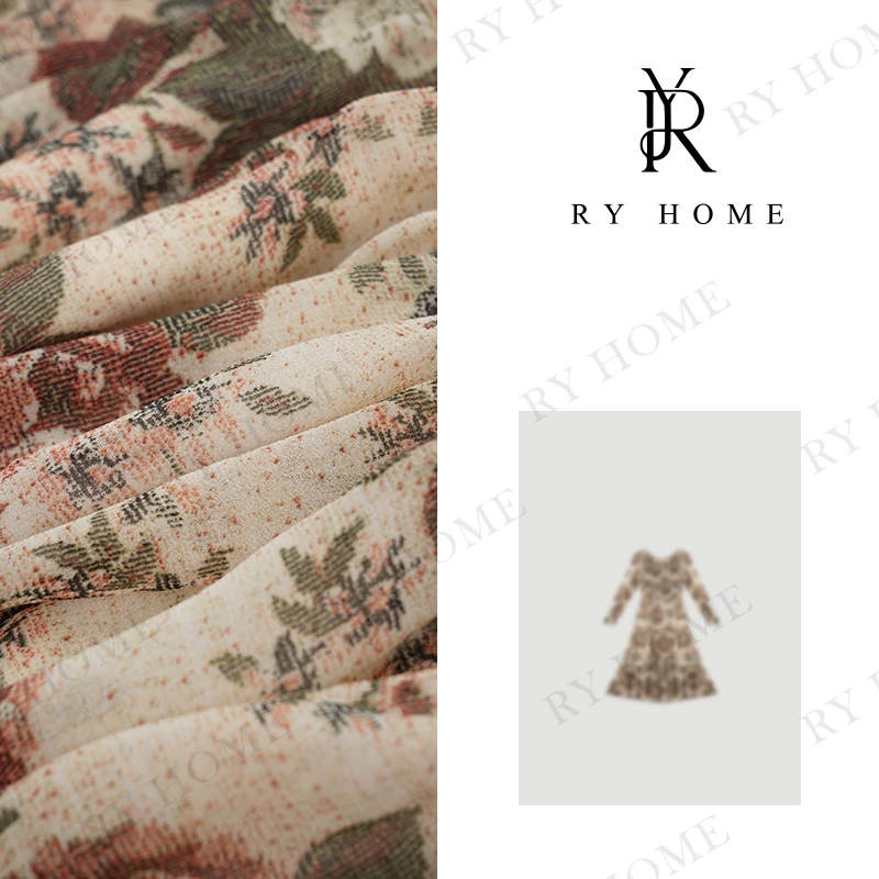 【容雨RYHOME】“风情维娅”夏季花纹长款连衣裙24L1290