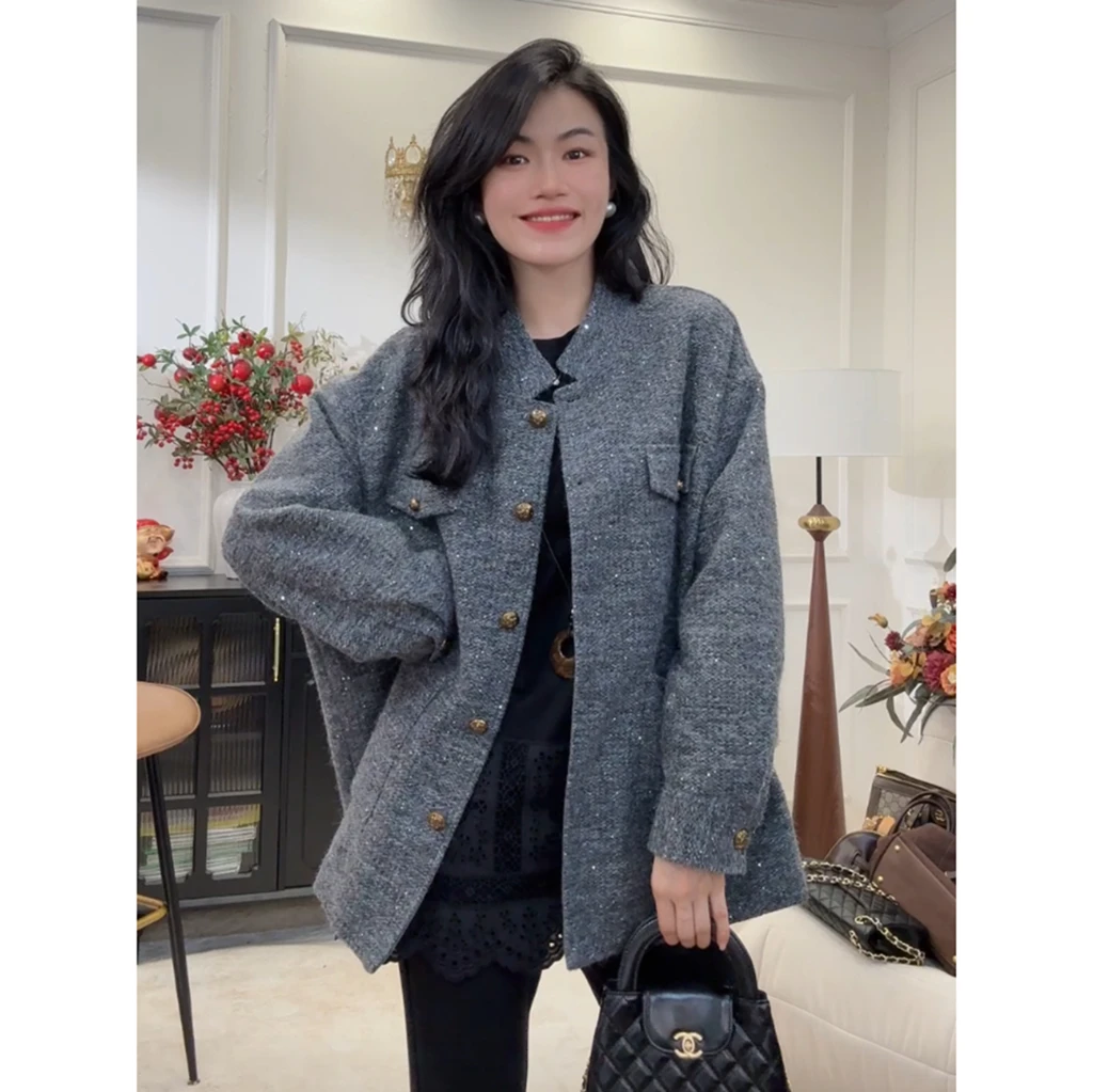 【星河】混纺满天星花纱时尚百搭外套