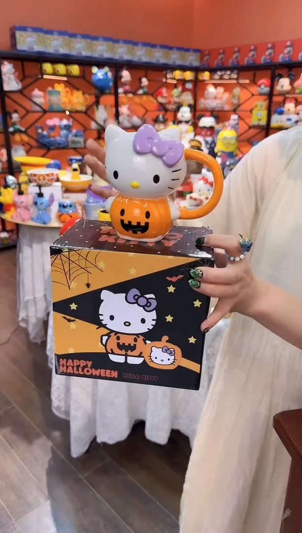 瓷片@@凯特猫南瓜陶瓷杯