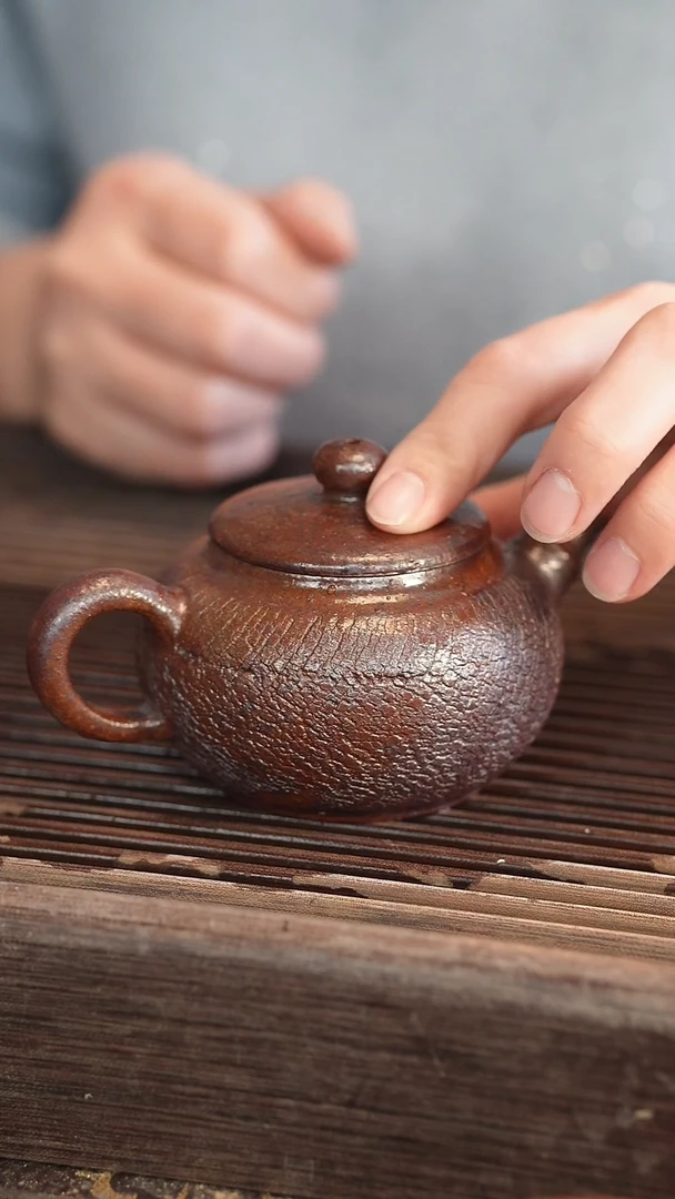 茶壶紫砂原矿手工制作16号 180cc  微瑕