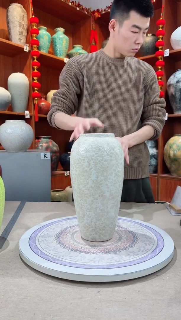 【闪购商品】瓶陶瓷花瓶 无花 茶白大号