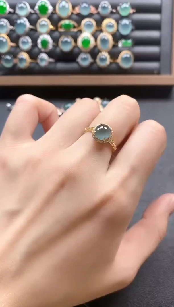 银S925镶嵌戒指翡翠51511