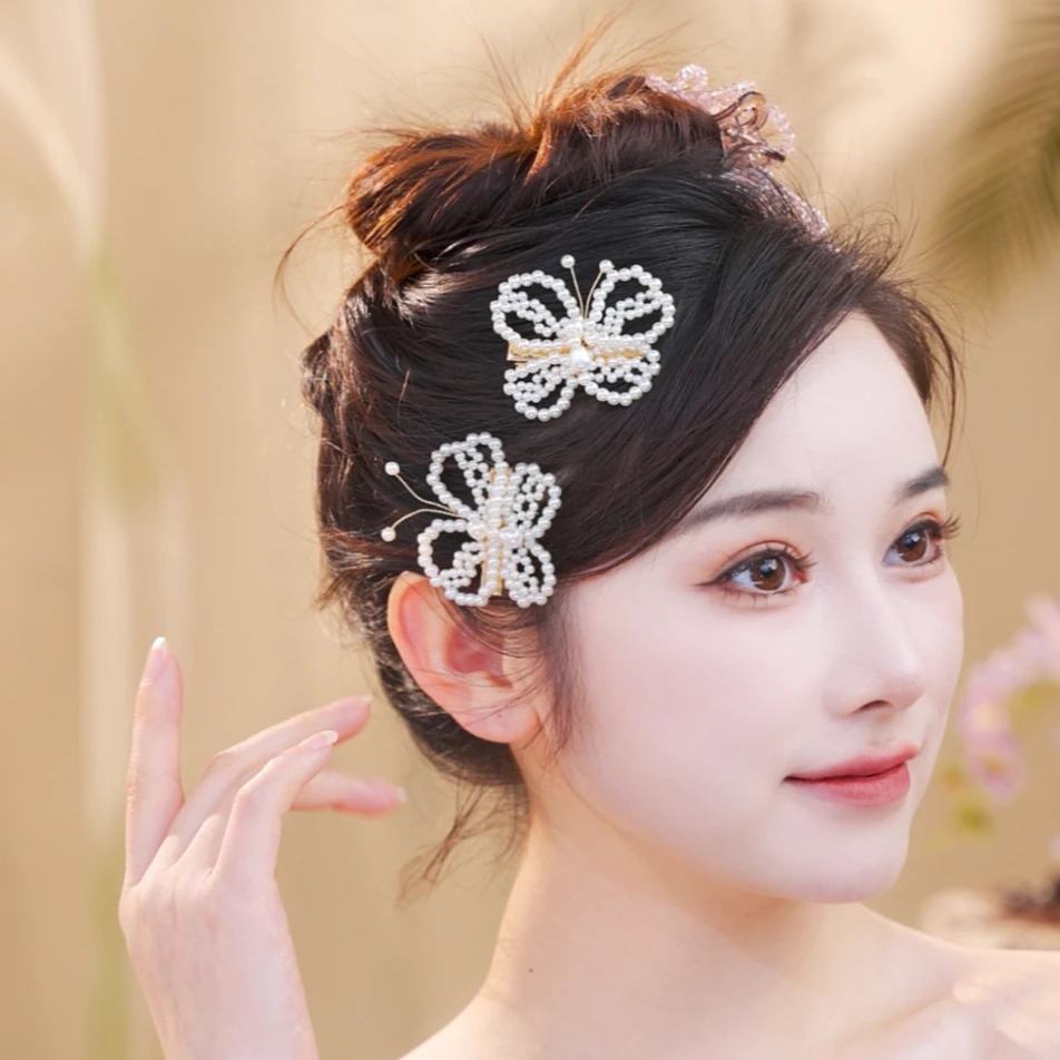 【蝴蝶刘海夹】超仙女夹子发夹甜美碎发侧边夹日韩鸭嘴夹头饰2562