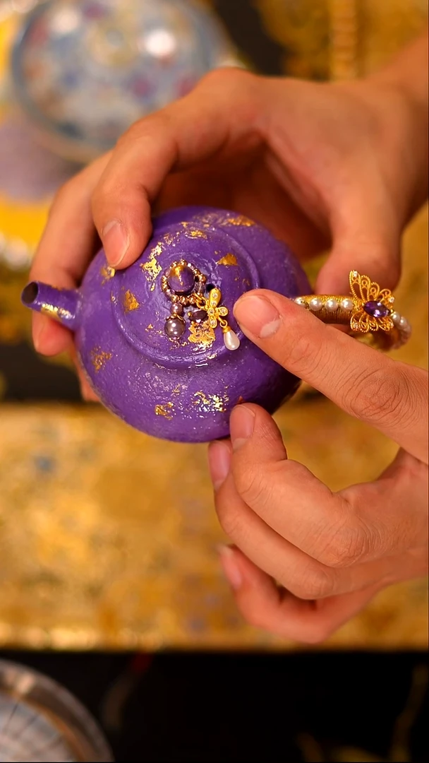 002大漆紫色壶壶