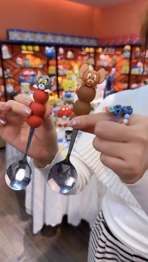 瓷片@@猫和老鼠勺子各一只