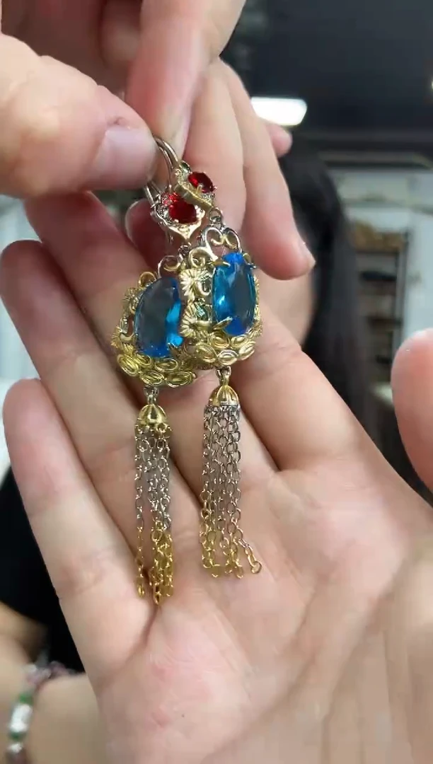 【闪购商品】托帕石耳饰未镶嵌多样性发其一颜色微差