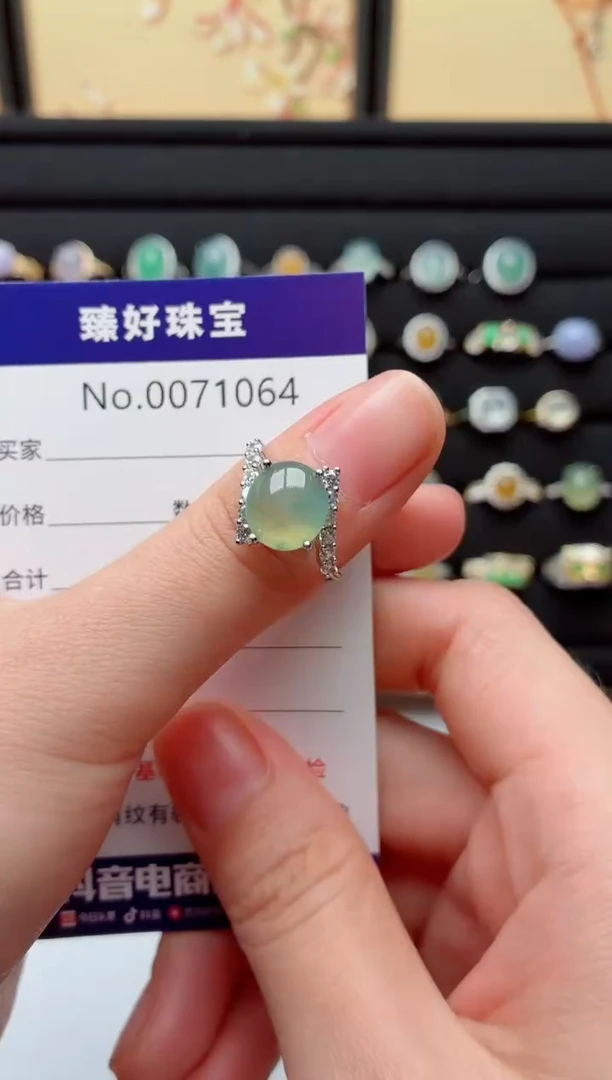银S925镶嵌戒指翡翠.
