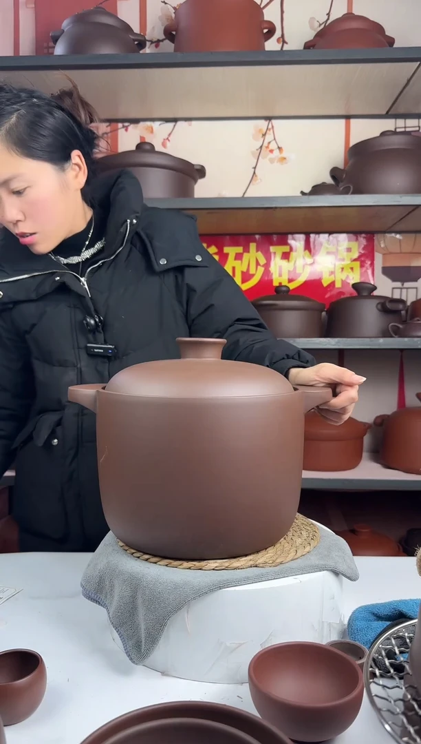 紫砂6L直桶锅紫泥