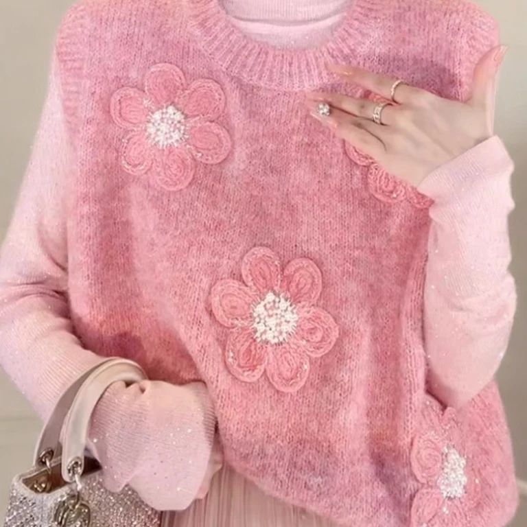 【扣号非图片款】NO退换-马甲纯色学院风毛针织女装洋气宽松型毛衫